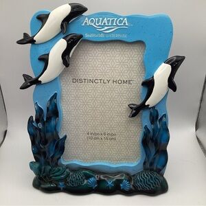 VTG Sea World Aquatica Waterpark Picture frame photo frame 4x6 souvenir whales